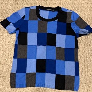 Carlisle Blue and Black Checkered Sweater